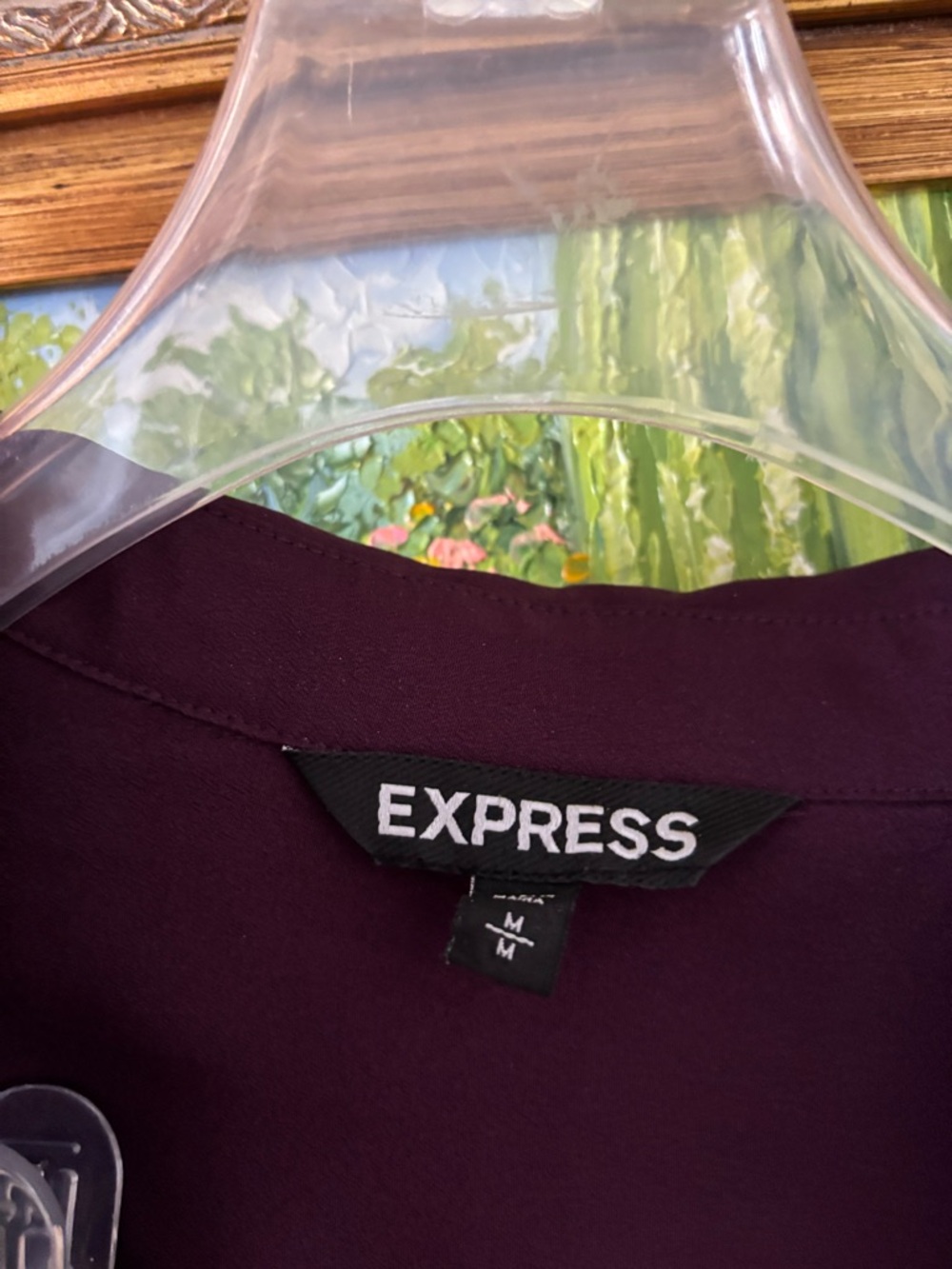 Express Plum Shirt Dress with Pink Sash - Picture 2 of 7